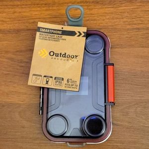 Outdoor Products Smartphone watertight case tether 6" screen clear red trim NEW…